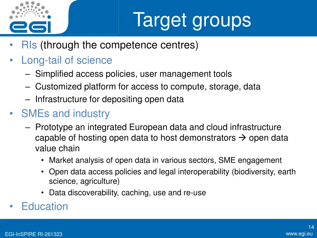 target groups