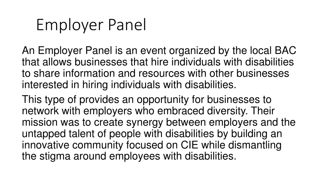 employer panel