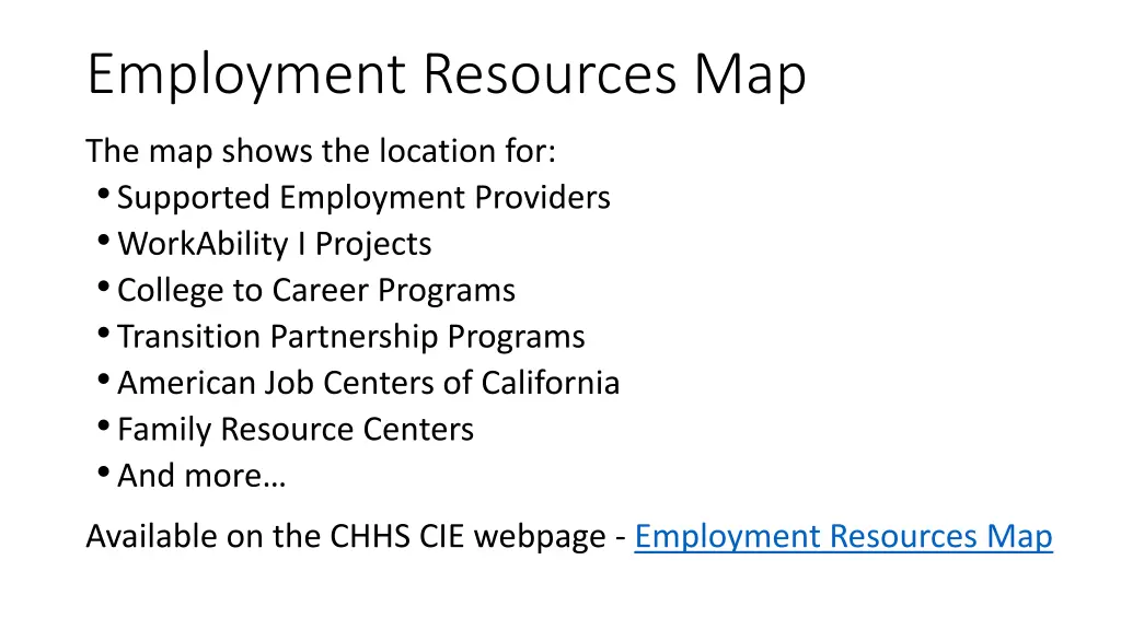 employment resources map