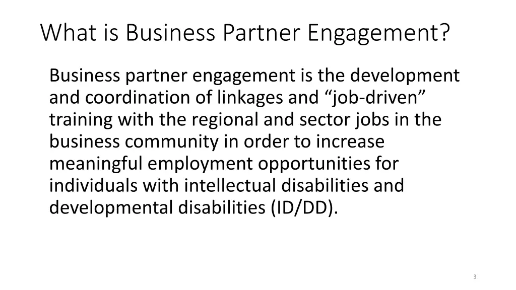 what is business partner engagement