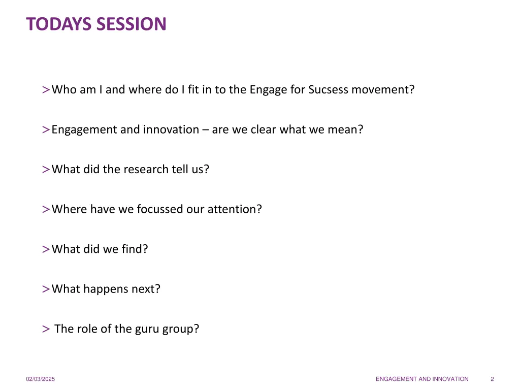 todays session