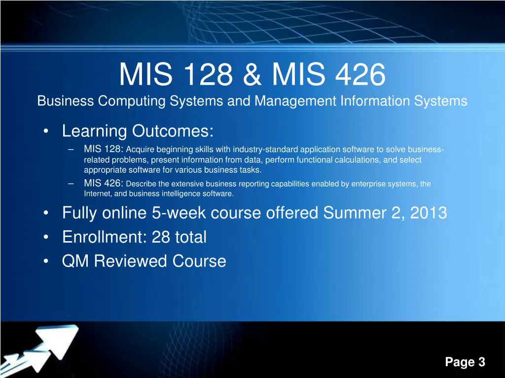 mis 128 mis 426 business computing systems