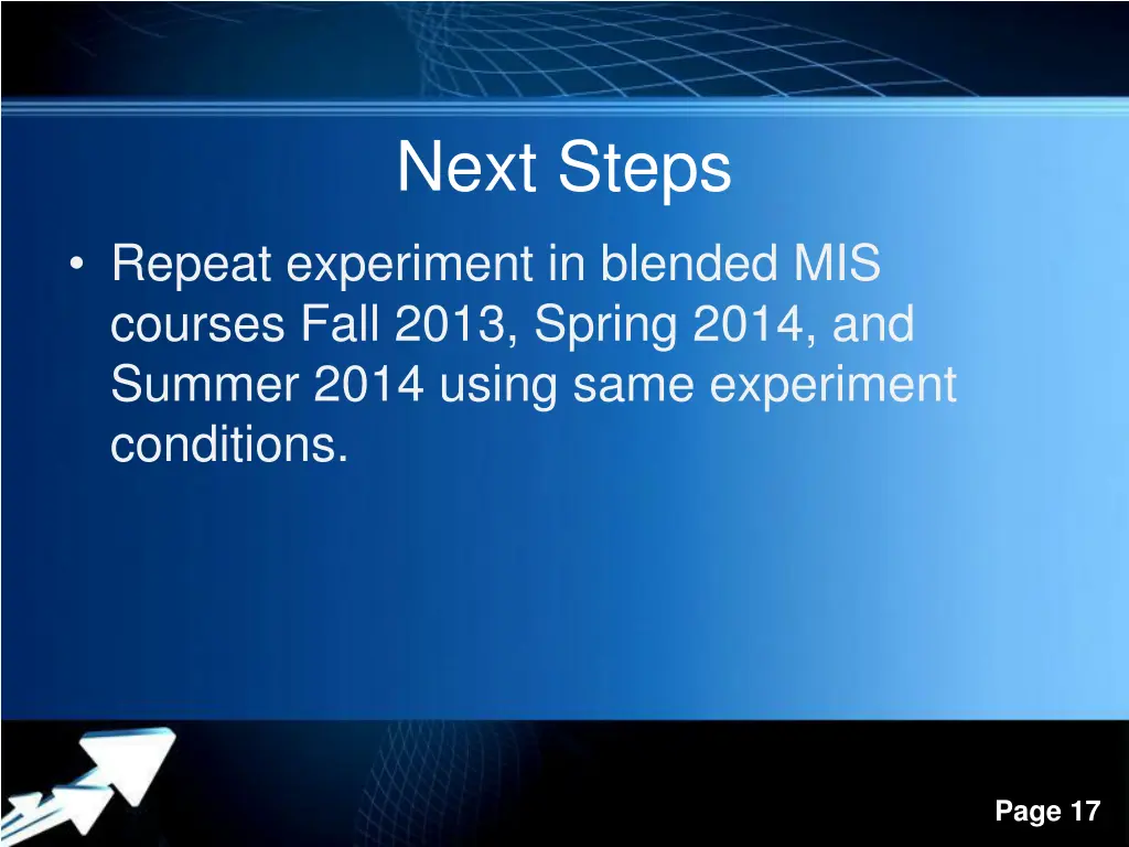 next steps