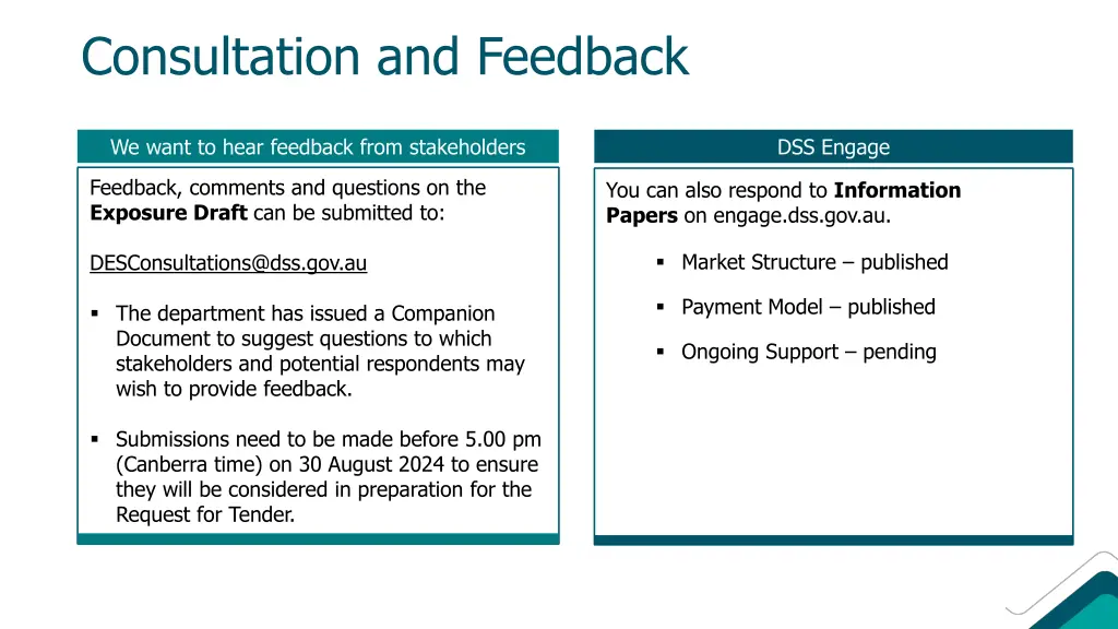 consultation and feedback