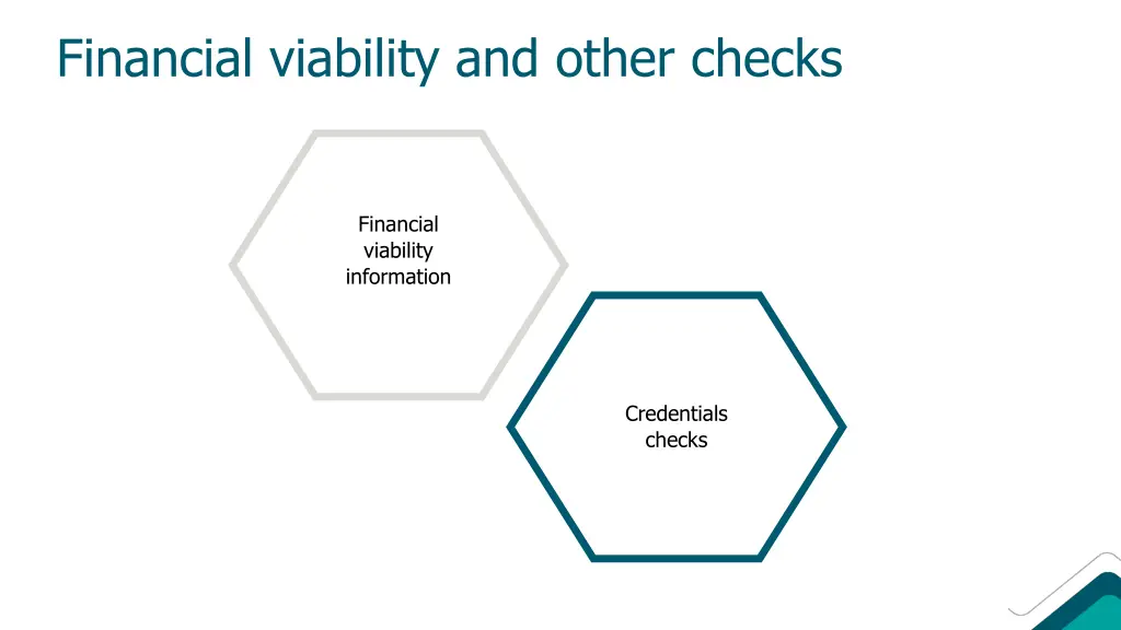 financial viability and other checks
