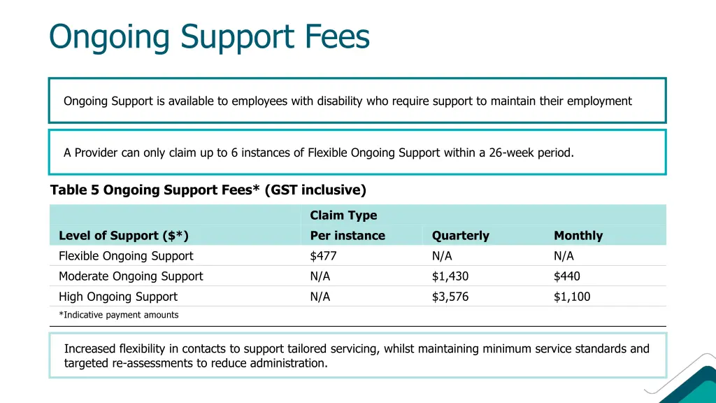 ongoing support fees