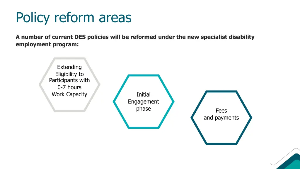 policy reform areas