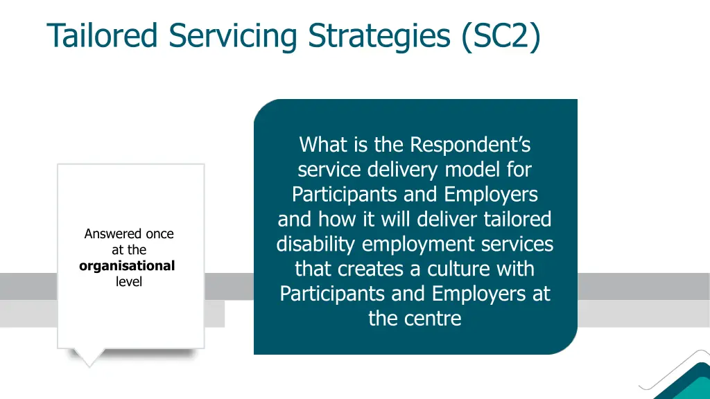 tailored servicing strategies sc2