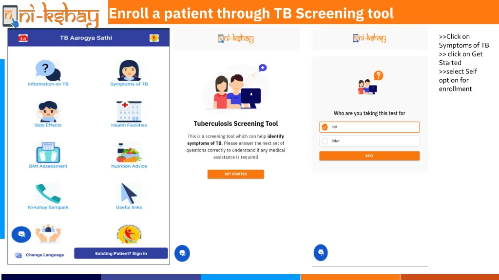 enroll a patient through tb screening tool
