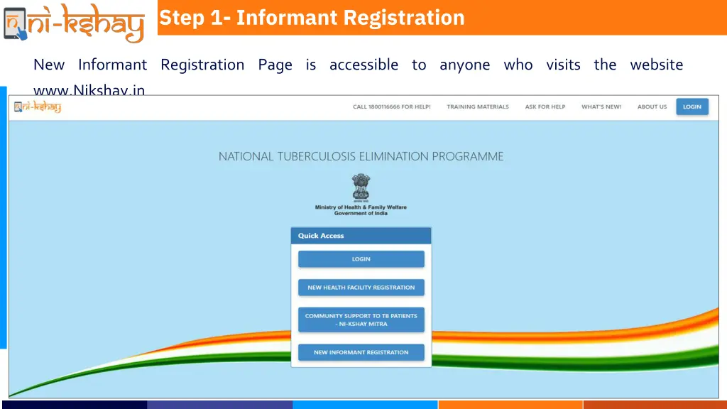 step 1 informant registration