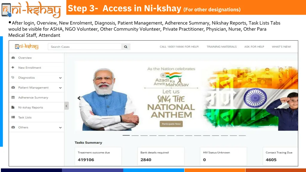 step 3 access in ni kshay for other designations