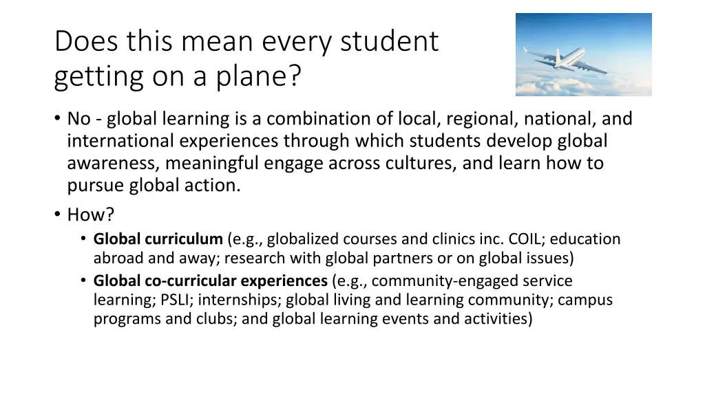 does this mean every student getting on a plane