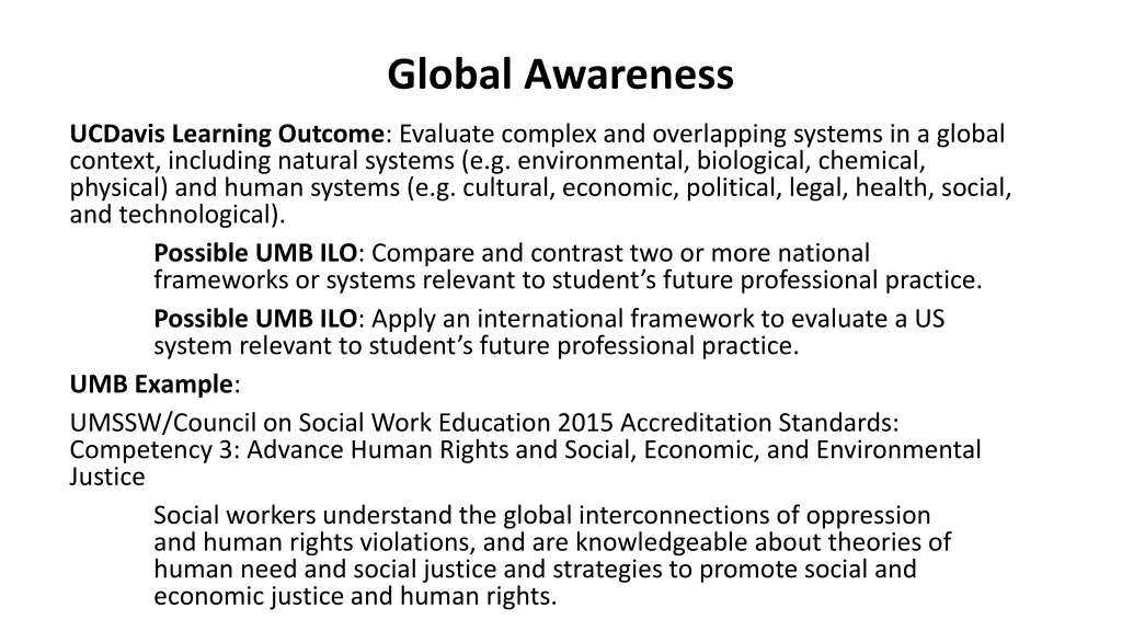 global awareness