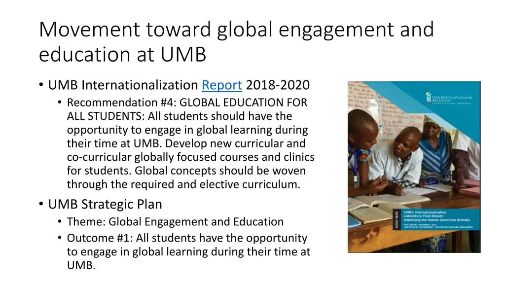 movement toward global engagement and education