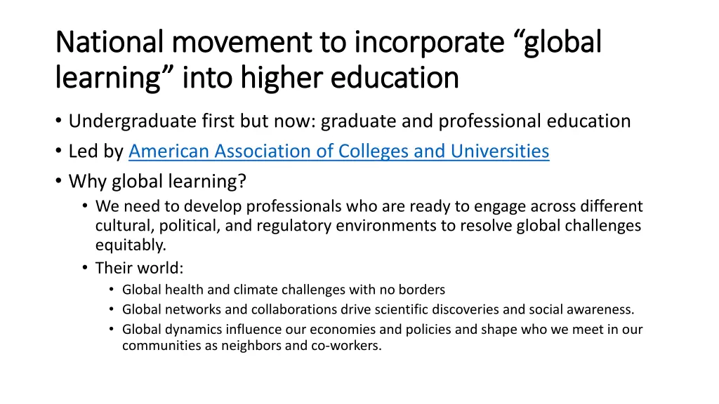 national movement to incorporate global national