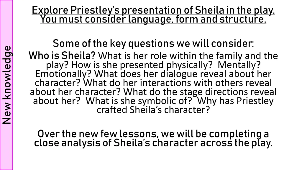 explore priestley s presentation of sheila
