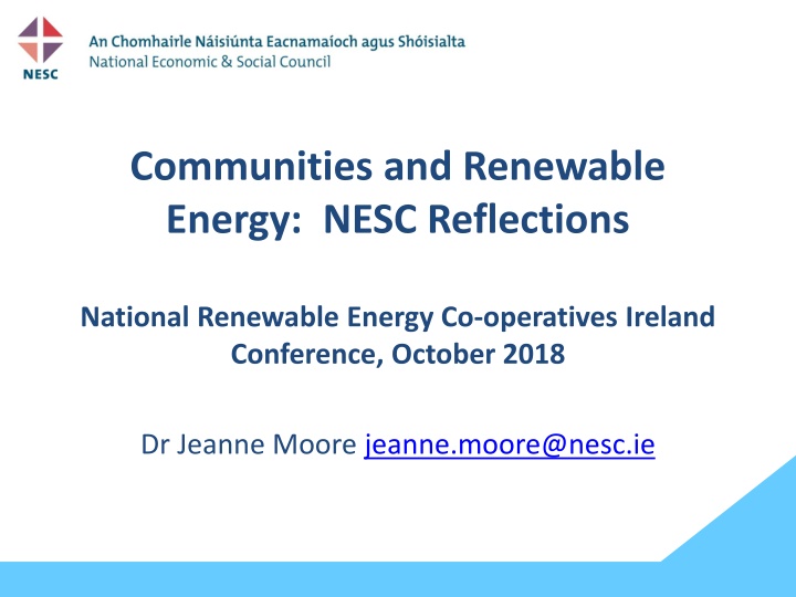communities and renewable energy nesc reflections