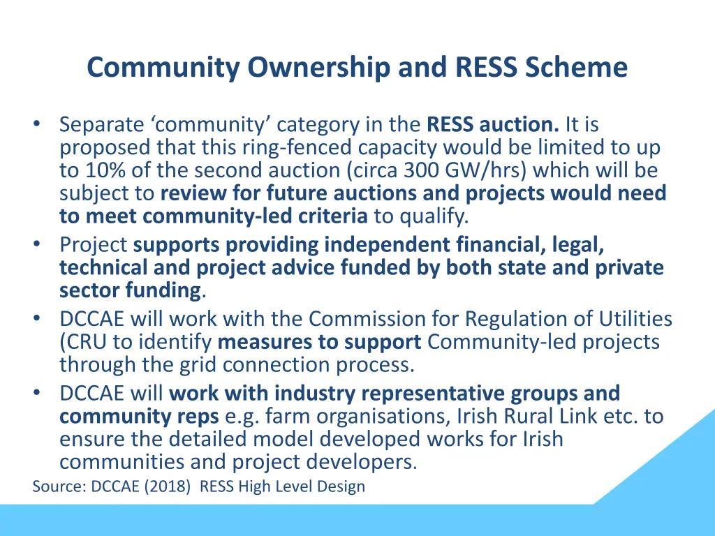 community ownership and ress scheme