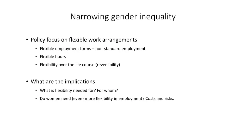 narrowing gender inequality