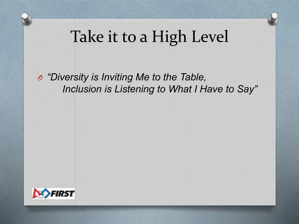 take it to a high level