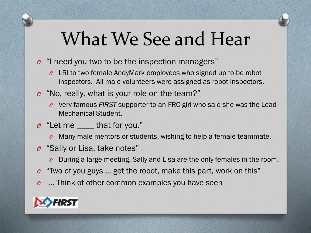 what we see and hear