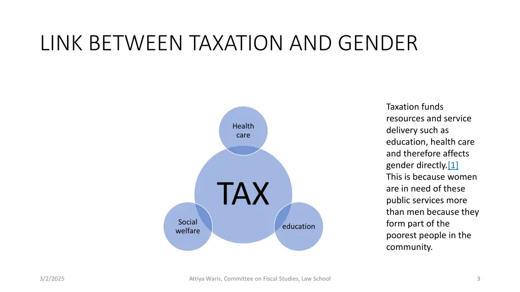 link between taxation and gender