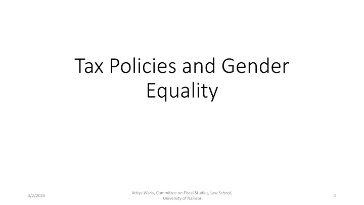 tax policies and gender equality