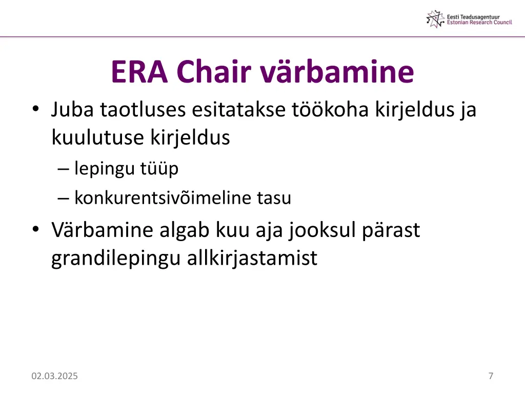 era chair v rbamine juba taotluses esitatakse