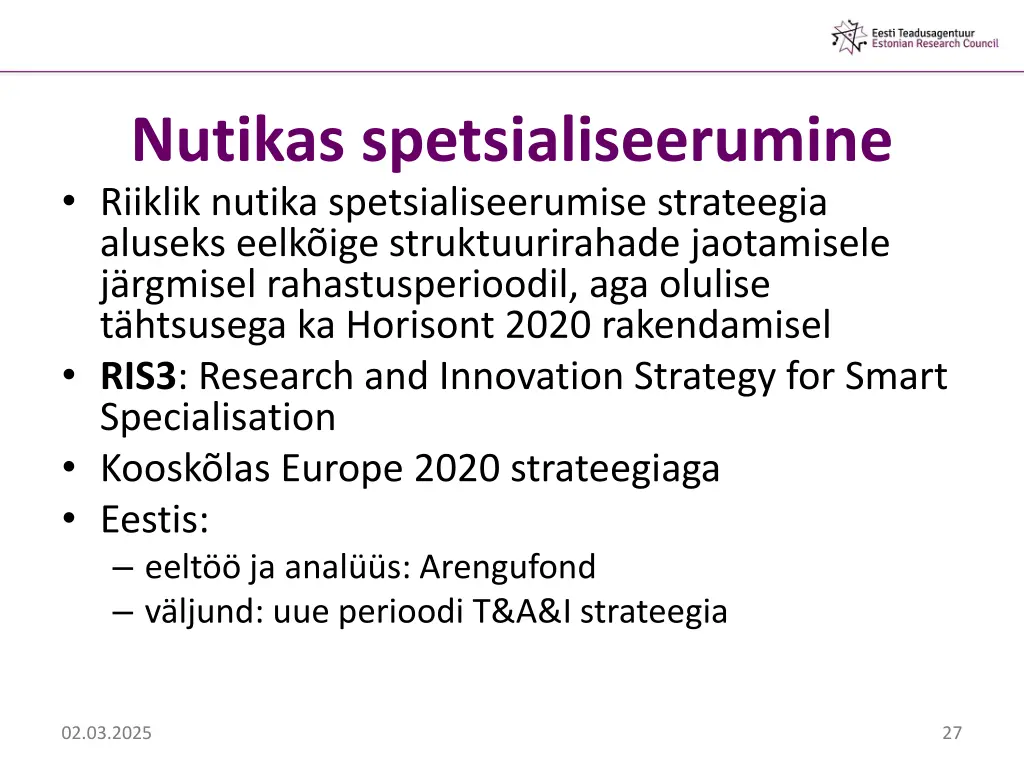 nutikas spetsialiseerumine riiklik nutika