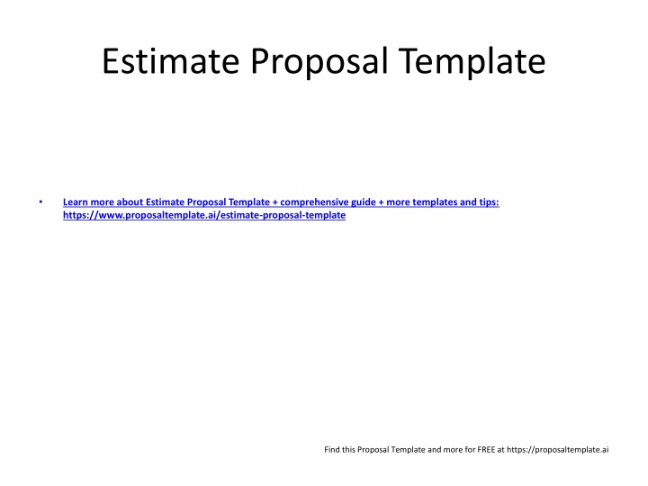 estimate proposal template