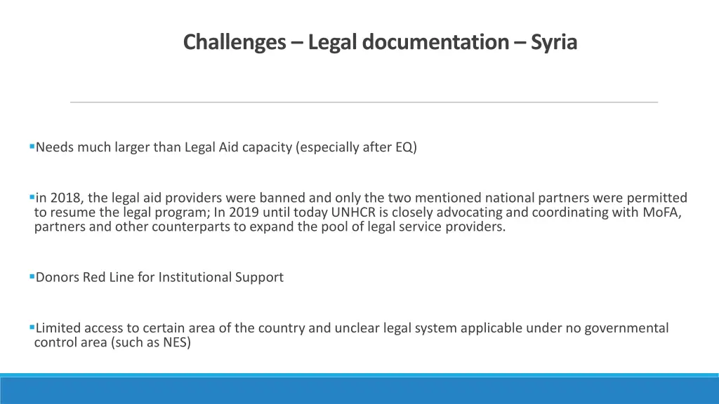 challenges legal documentation syria