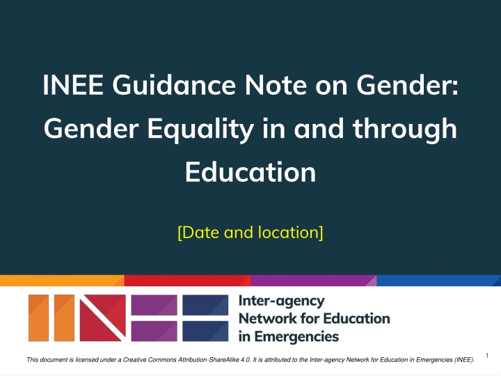inee guidance note on gender gender equality