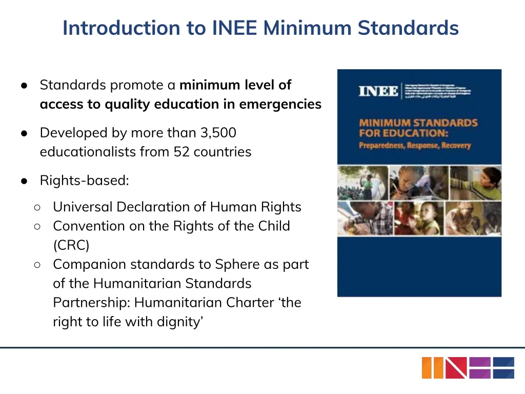 introduction to inee minimum standards