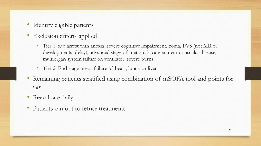 identify eligible patients exclusion criteria