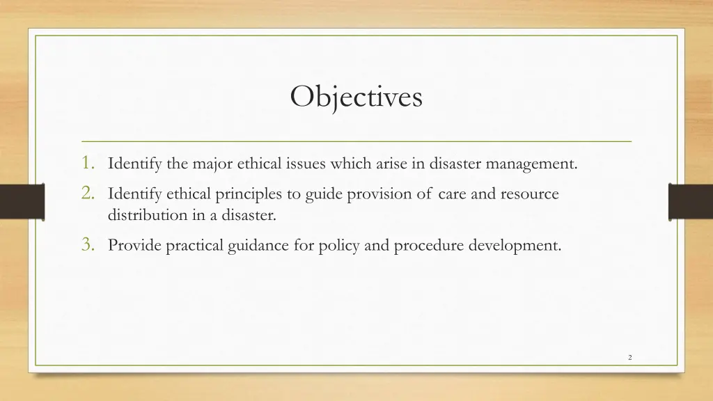 objectives