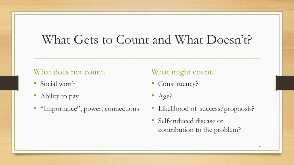 what gets to count and what doesn t