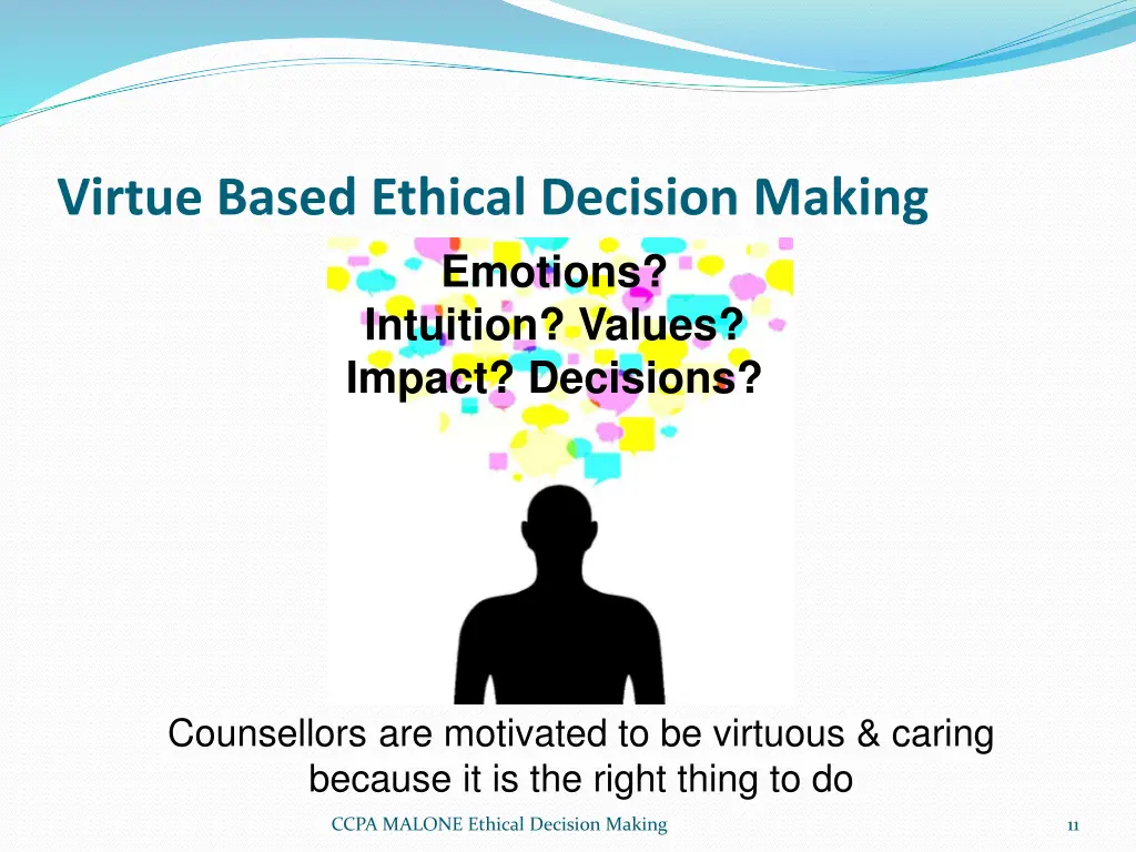 virtue based ethical decision making emotions