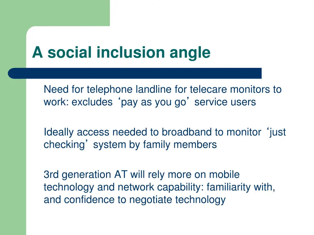 a social inclusion angle