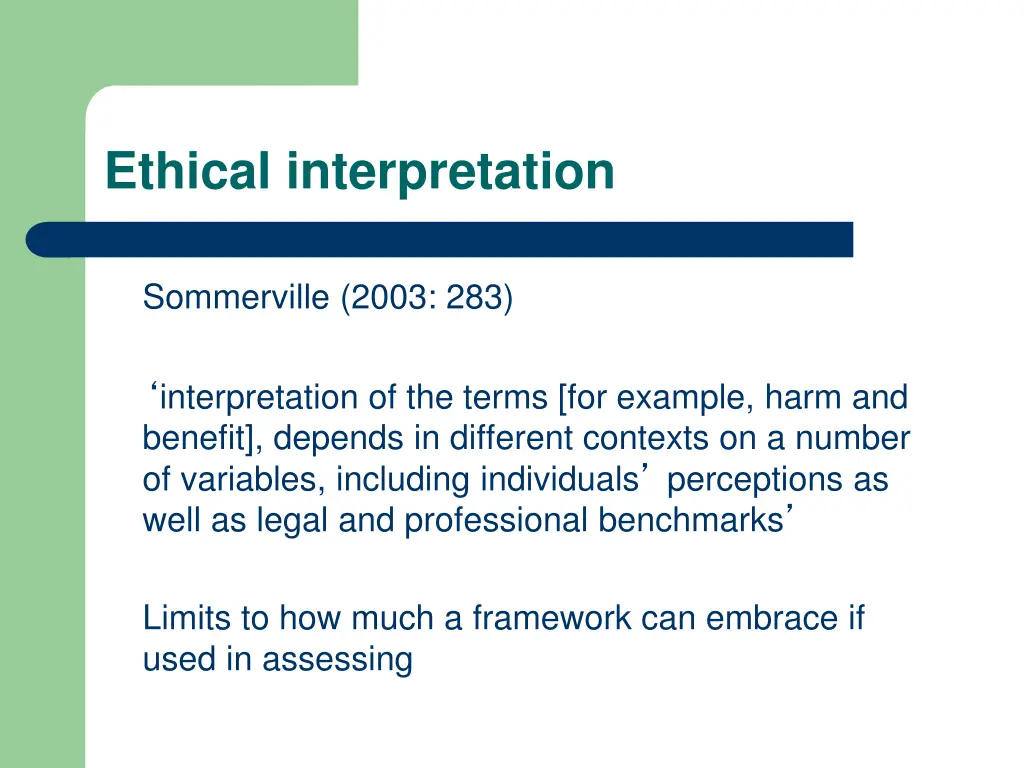 ethical interpretation