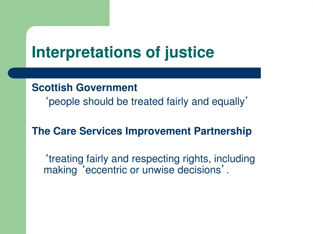 interpretations of justice