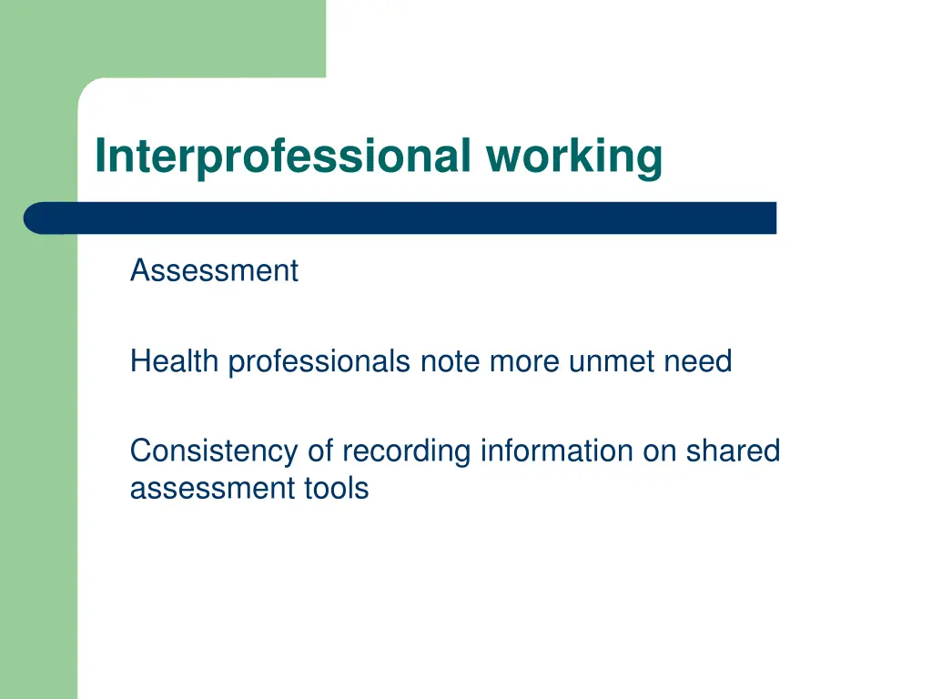 interprofessional working