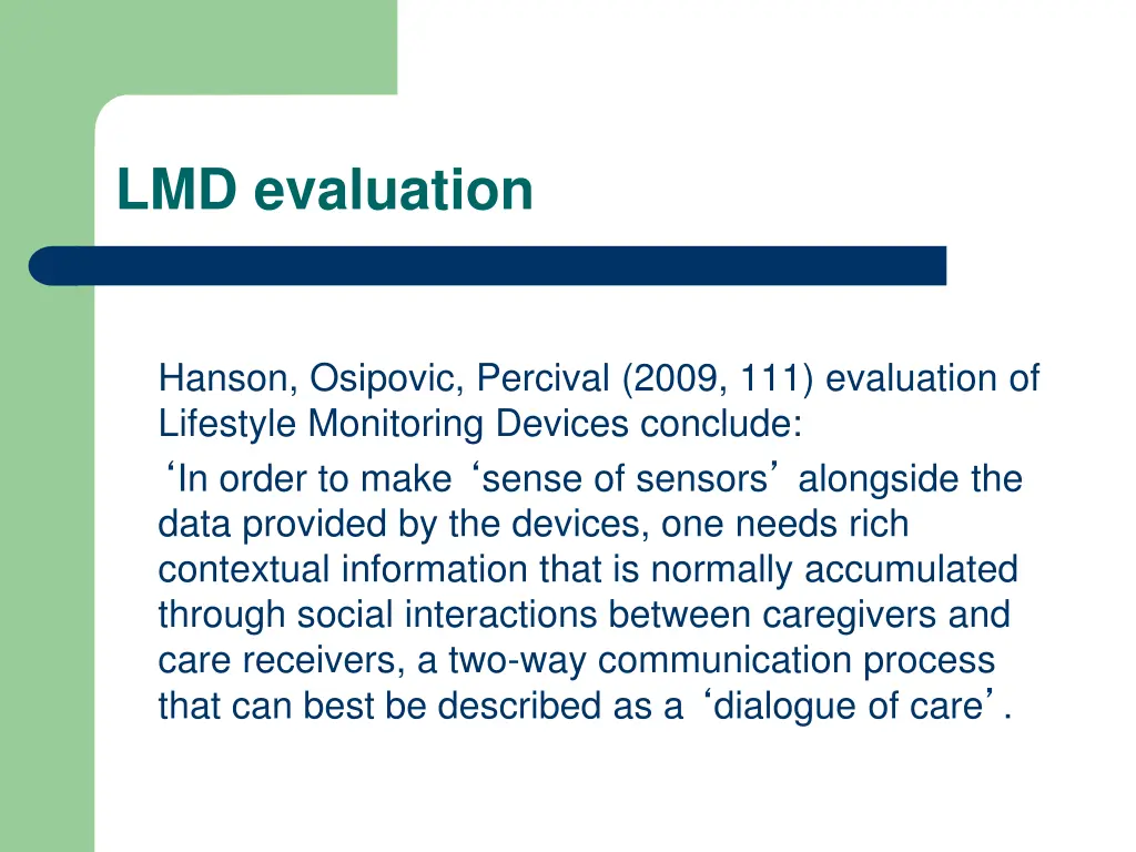 lmd evaluation