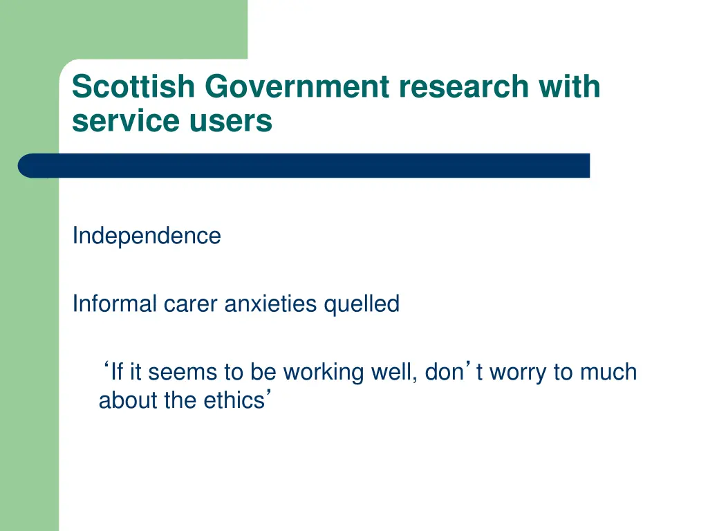 scottish government research with service users