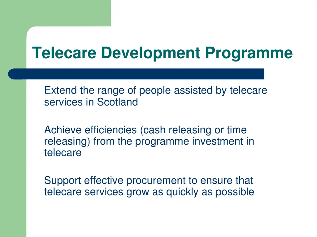 telecare development programme