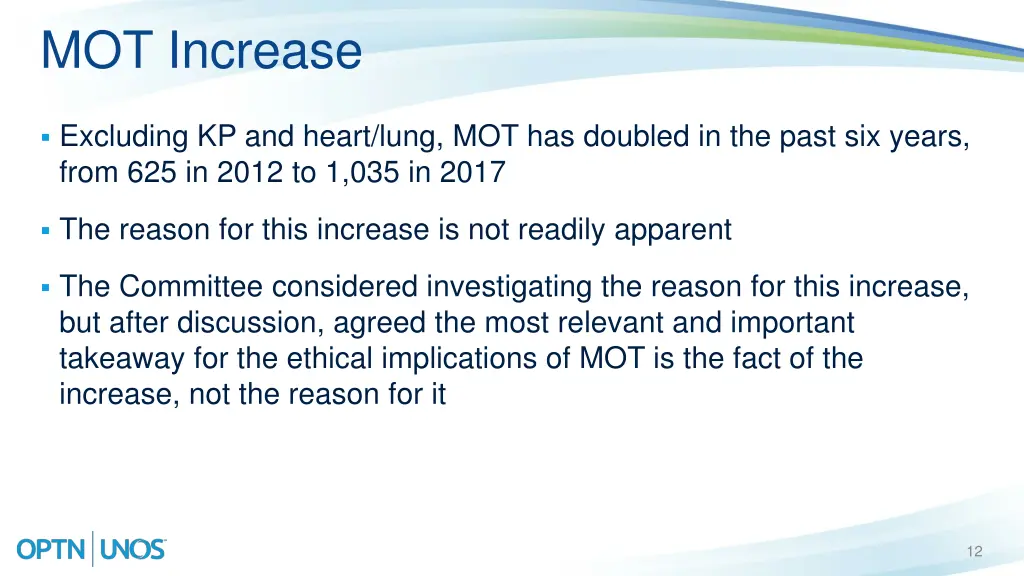 mot increase
