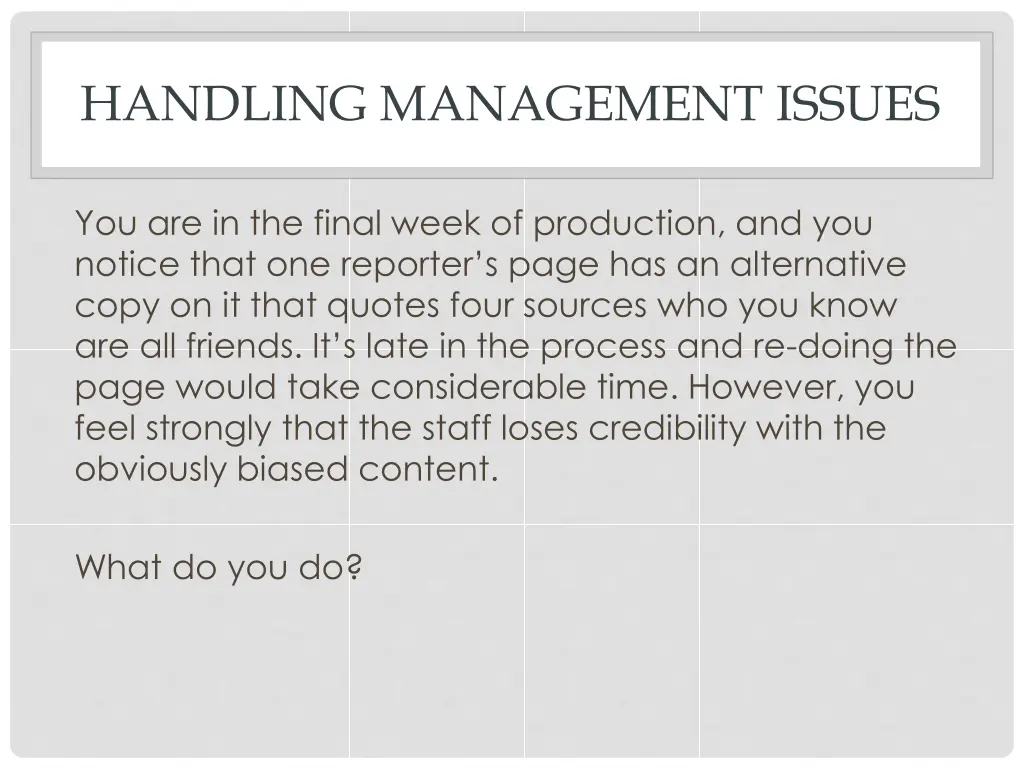 handling management issues 1