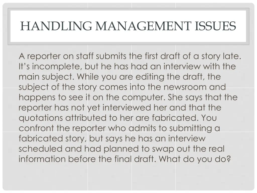 handling management issues