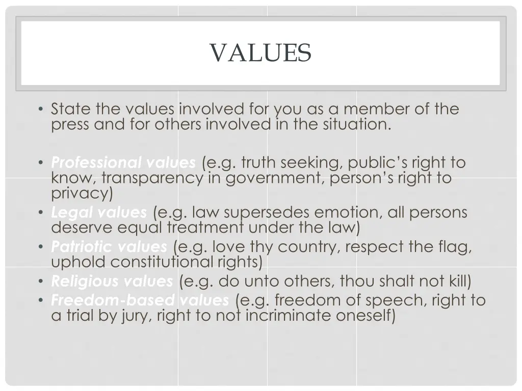 values