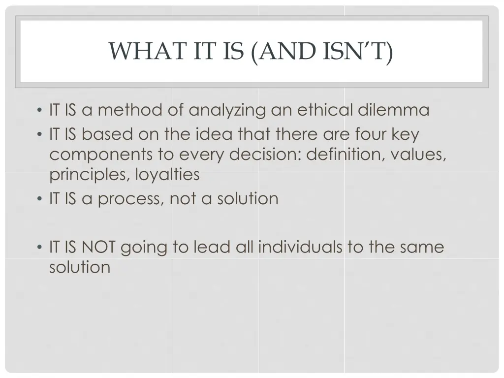 what it is and isn t