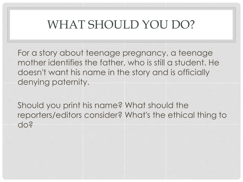 what should you do 3